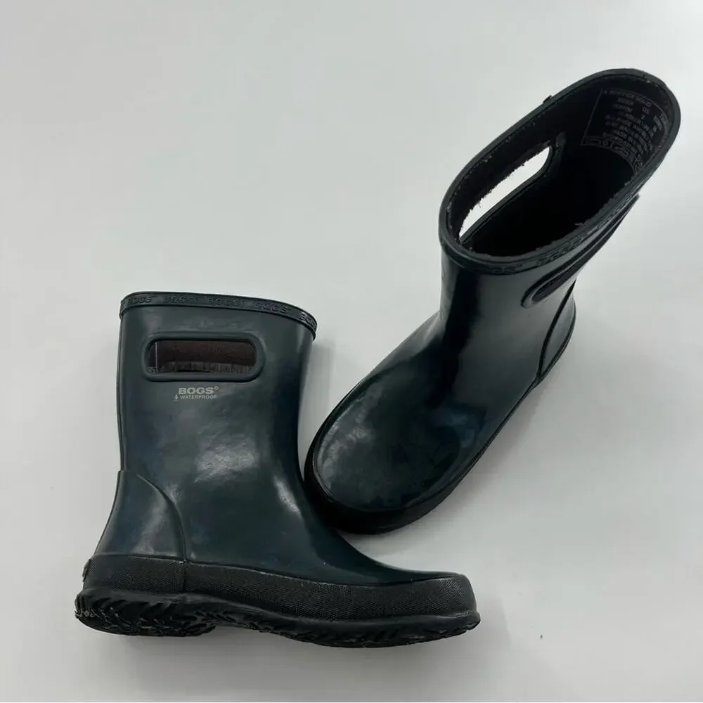 Bogs Skipper Solid Green Rubber Boots Kids Youth Rain Boots